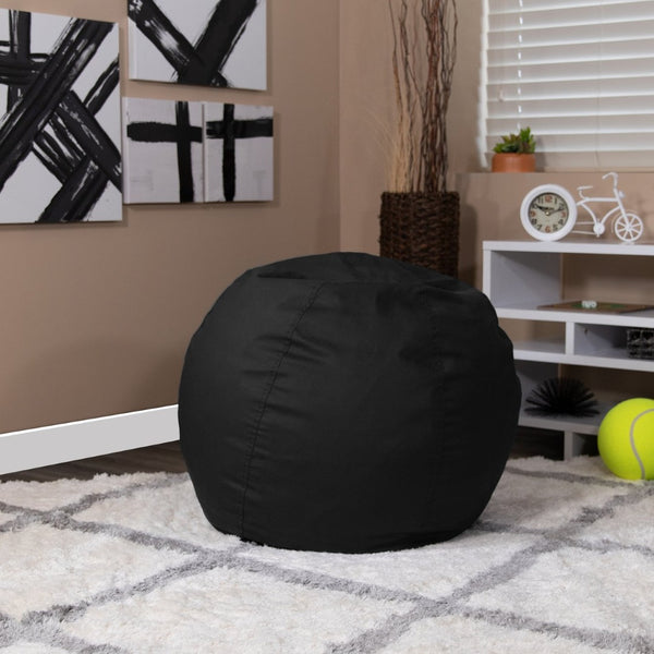 English Elm Dillon Refillable Bean Bag Chair for Kids and Teens - Comfy, Durable, Easy-Clean Fun Seating Option Black DG-BEAN-SMALL-SOLID-BK-GG