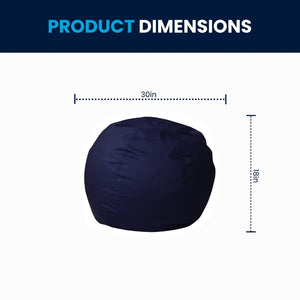 English Elm Dillon Refillable Bean Bag Chair for Kids and Teens - Comfy, Durable, Easy-Clean Fun Seating Option Navy Blue DG-BEAN-SMALL-SOLID-BL-GG
