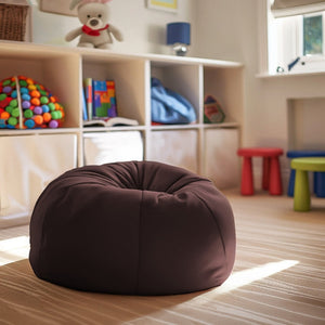English Elm Dillon Refillable Bean Bag Chair for Kids and Teens - Comfy, Durable, Easy-Clean Fun Seating Option Brown DG-BEAN-SMALL-SOLID-BRN-GG
