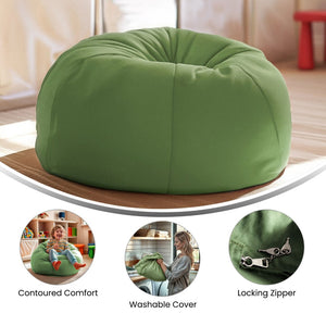 English Elm Dillon Refillable Bean Bag Chair for Kids and Teens - Comfy, Durable, Easy-Clean Fun Seating Option Green DG-BEAN-SMALL-SOLID-GRN-GG