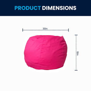 English Elm Dillon Refillable Bean Bag Chair for Kids and Teens - Comfy, Durable, Easy-Clean Fun Seating Option Hot Pink DG-BEAN-SMALL-SOLID-HTPK-GG