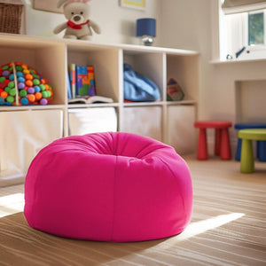 English Elm Dillon Refillable Bean Bag Chair for Kids and Teens - Comfy, Durable, Easy-Clean Fun Seating Option Hot Pink DG-BEAN-SMALL-SOLID-HTPK-GG