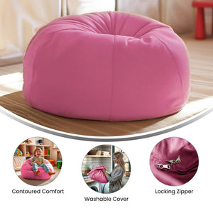 English Elm Dillon Refillable Bean Bag Chair for Kids and Teens - Comfy, Durable, Easy-Clean Fun Seating Option Light Pink DG-BEAN-SMALL-SOLID-PK-GG