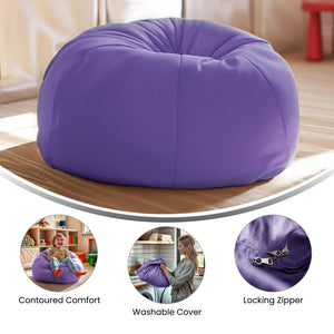 English Elm Dillon Refillable Bean Bag Chair for Kids and Teens - Comfy, Durable, Easy-Clean Fun Seating Option Purple DG-BEAN-SMALL-SOLID-PUR-GG