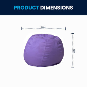 English Elm Dillon Refillable Bean Bag Chair for Kids and Teens - Comfy, Durable, Easy-Clean Fun Seating Option Purple DG-BEAN-SMALL-SOLID-PUR-GG