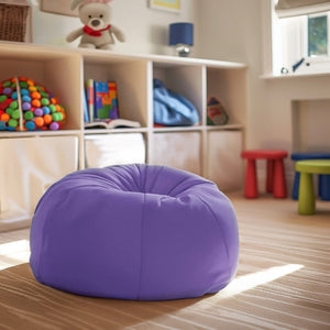 English Elm Dillon Refillable Bean Bag Chair for Kids and Teens - Comfy, Durable, Easy-Clean Fun Seating Option Purple DG-BEAN-SMALL-SOLID-PUR-GG