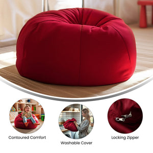 English Elm Dillon Refillable Bean Bag Chair for Kids and Teens - Comfy, Durable, Easy-Clean Fun Seating Option Red DG-BEAN-SMALL-SOLID-RED-GG