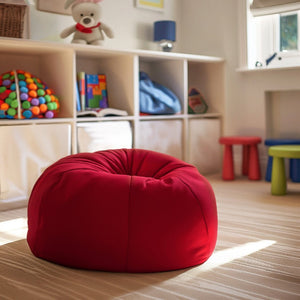 English Elm Dillon Refillable Bean Bag Chair for Kids and Teens - Comfy, Durable, Easy-Clean Fun Seating Option Red DG-BEAN-SMALL-SOLID-RED-GG