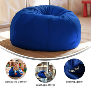 English Elm Dillon Refillable Bean Bag Chair for Kids and Teens - Comfy, Durable, Easy-Clean Fun Seating Option Royal Blue DG-BEAN-SMALL-SOLID-ROYBL-GG
