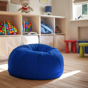 English Elm Dillon Refillable Bean Bag Chair for Kids and Teens - Comfy, Durable, Easy-Clean Fun Seating Option Royal Blue DG-BEAN-SMALL-SOLID-ROYBL-GG