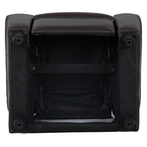 English Elm Vana Cozy Kids Recliner with Cup Holder, Headrest & Safety Features - Perfect for Playtime & Relaxation Brown LeatherSoft DG-ULT-KID-BRN-GG