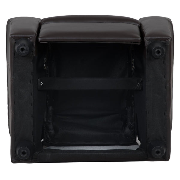 English Elm Vana Cozy Kids Recliner with Cup Holder, Headrest & Safety Features - Perfect for Playtime & Relaxation Brown LeatherSoft DG-ULT-KID-BRN-GG