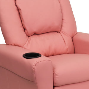 English Elm Vana Cozy Kids Recliner with Cup Holder, Headrest & Safety Features - Perfect for Playtime & Relaxation Pink Vinyl DG-ULT-KID-PINK-GG