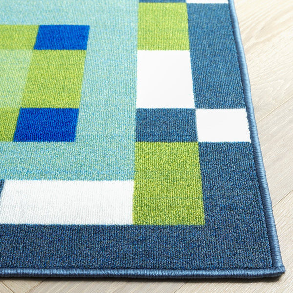 Safavieh Digital Modern Area Rug - Geometric Design In Vibrant Blue And Green, Soft & Durable For Home Decor Blue ,Green Polyamide Dga100m-4