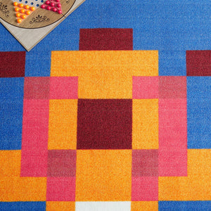 Safavieh Digital Modern Power Loomed Area Rug – Stylish Geometric Design In Bold Colors For Any Space Blue ,Orange Polyamide Dga101m-4