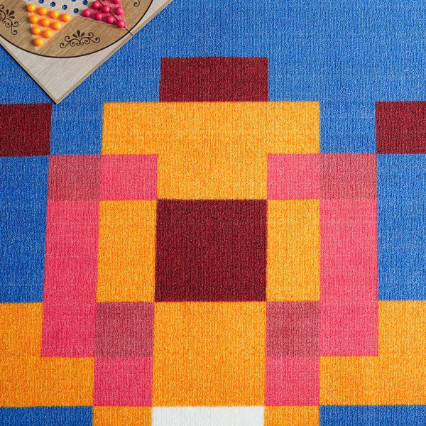 Safavieh Digital Modern Power Loomed Area Rug – Stylish Geometric Design In Bold Colors For Any Space Blue ,Orange Polyamide Dga101m-4