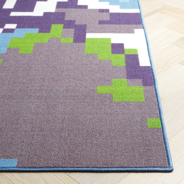 Safavieh Digital Contemporary Area Rug – Stunning Blue And Purple Pixelated Mountain Design For Modern Spaces Blue ,Purple Polyamide Dga102m-5