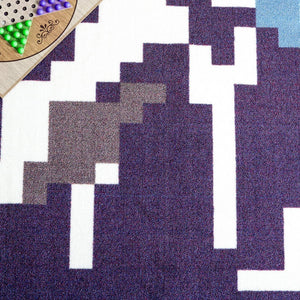 Safavieh Digital Contemporary Area Rug – Stunning Blue And Purple Pixelated Mountain Design For Modern Spaces Blue ,Purple Polyamide Dga102m-5