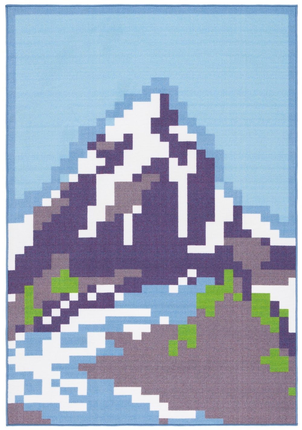 Safavieh Digital Contemporary Area Rug – Stunning Blue And Purple Pixelated Mountain Design For Modern Spaces Blue ,Purple Polyamide Dga102m-5