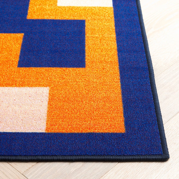 Safavieh Digital Area Rug – Geometric Charm In Vibrant Orange And Purple Hues With Durable Comfort Design Orange ,Purple Polyamide Dga103p-4