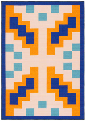 Safavieh Digital Area Rug – Geometric Charm In Vibrant Orange And Purple Hues With Durable Comfort Design Orange ,Purple Polyamide Dga103p-4