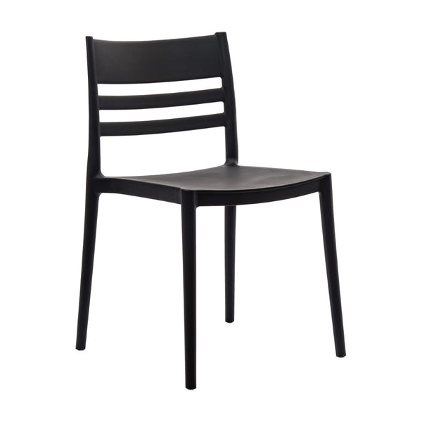 English Elm Bridgeport Indoor-Outdoor Stacking Chair - Durable, Weather-Resistant Design for Commercial Spaces Black DHF-317-APP-BLK-GG