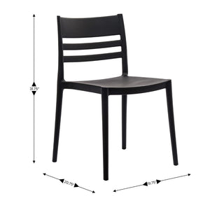English Elm Bridgeport Indoor-Outdoor Stacking Chair - Durable, Weather-Resistant Design for Commercial Spaces Black DHF-317-APP-BLK-GG