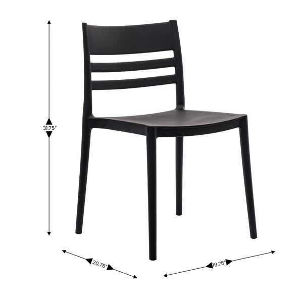 English Elm Bridgeport Indoor-Outdoor Stacking Chair - Durable, Weather-Resistant Design for Commercial Spaces Black DHF-317-APP-BLK-GG