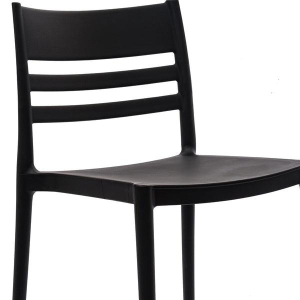 English Elm Bridgeport Indoor-Outdoor Stacking Chair - Durable, Weather-Resistant Design for Commercial Spaces Black DHF-317-APP-BLK-GG