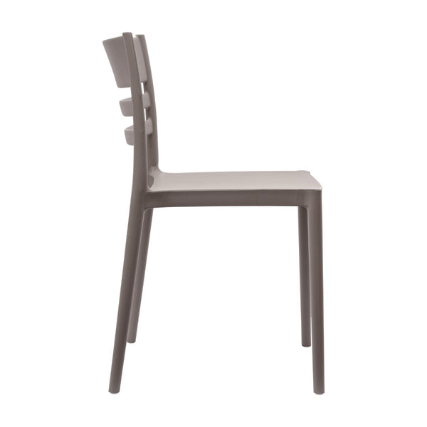 English Elm Bridgeport Indoor-Outdoor Stacking Chair - Durable, Weather-Resistant Design for Commercial Spaces Gray DHF-317-APP-GRY-GG