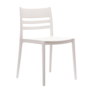 English Elm Bridgeport Indoor-Outdoor Stacking Chair - Durable, Weather-Resistant Design for Commercial Spaces White DHF-317-APP-WH-GG