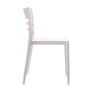 English Elm Bridgeport Indoor-Outdoor Stacking Chair - Durable, Weather-Resistant Design for Commercial Spaces White DHF-317-APP-WH-GG