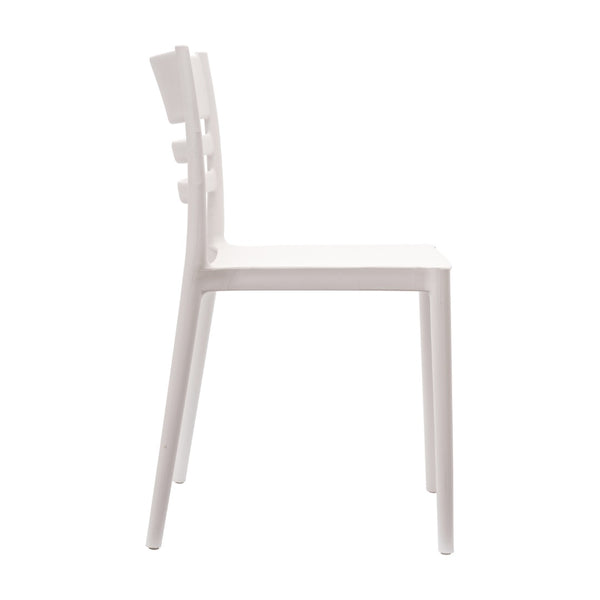 English Elm Bridgeport Indoor-Outdoor Stacking Chair - Durable, Weather-Resistant Design for Commercial Spaces White DHF-317-APP-WH-GG