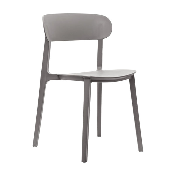 English Elm Dover Indoor-Outdoor Stacking Patio Chair – Durable, Ergonomic, All-Weather Seating for Any Space Gray DHF-340-APP-GRY-GG