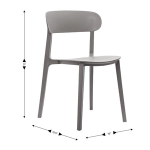 English Elm Dover Indoor-Outdoor Stacking Patio Chair – Durable, Ergonomic, All-Weather Seating for Any Space Gray DHF-340-APP-GRY-GG