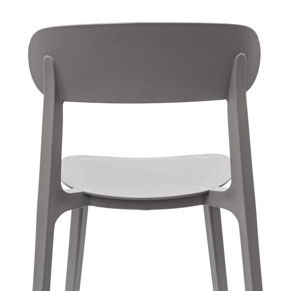 English Elm Dover Indoor-Outdoor Stacking Patio Chair – Durable, Ergonomic, All-Weather Seating for Any Space Gray DHF-340-APP-GRY-GG