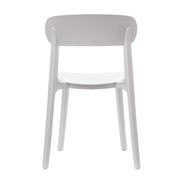English Elm Dover Indoor-Outdoor Stacking Patio Chair – Durable, Ergonomic, All-Weather Seating for Any Space White DHF-340-APP-WH-GG