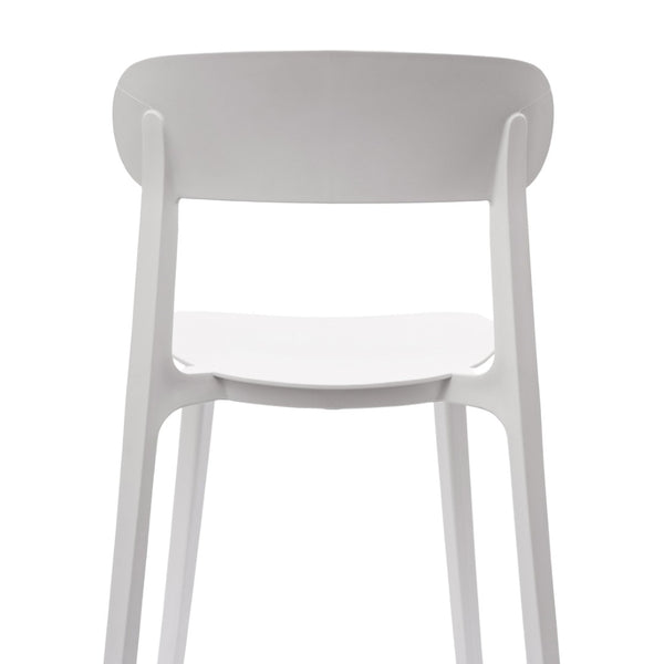 English Elm Dover Indoor-Outdoor Stacking Patio Chair – Durable, Ergonomic, All-Weather Seating for Any Space White DHF-340-APP-WH-GG