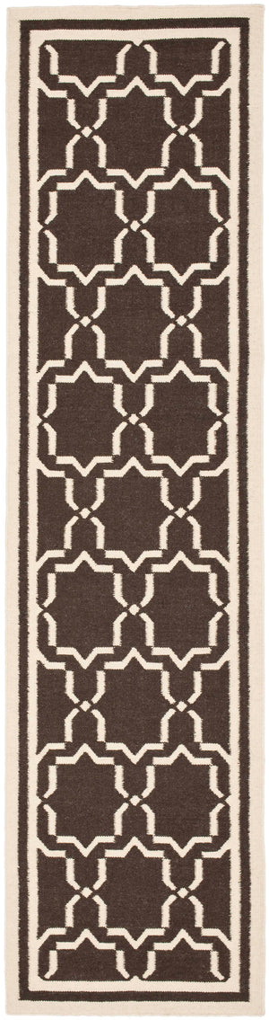 Safavieh Dhurries 545a Chocolate Ivory Chocolate ,Ivory 80% Wool,20% Cotton Dhu545a-2