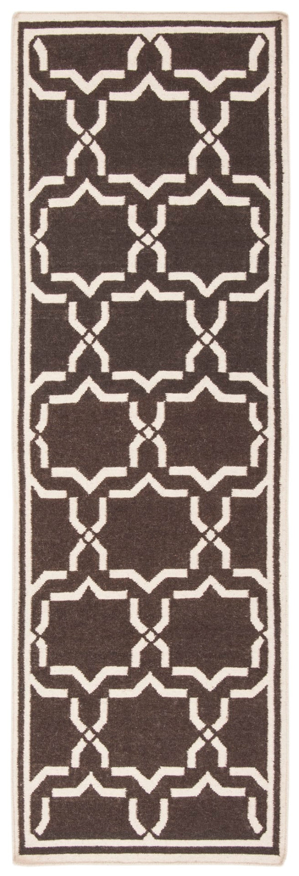 Safavieh Dhurries 545a Chocolate Ivory Chocolate ,Ivory 80% Wool,20% Cotton Dhu545a-2