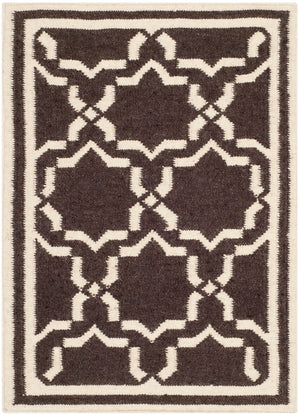 Safavieh Dhurries 545a Chocolate Ivory Chocolate ,Ivory 80% Wool,20% Cotton Dhu545a-2