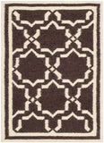 Dhurries Hand Woven Flat Weave Wool and Cotton Area Rug - Elegant Geometric Design for Home Decor