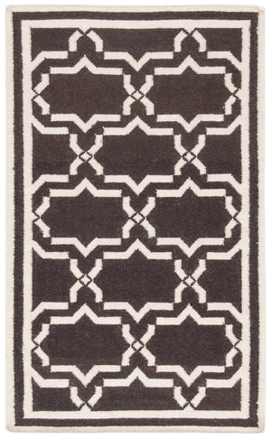 Safavieh Dhurries 545 Hand Woven Flat Weave  Rug Chocolate / Ivory DHU545A-3