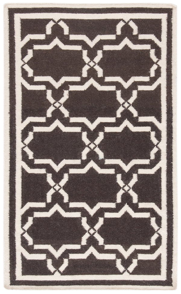 Safavieh Dhurries 545 Hand Woven Flat Weave  Rug Chocolate / Ivory DHU545A-3