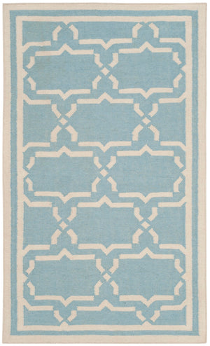 Safavieh Dhurries 545 Hand Woven Flat Weave  Rug Light Blue / Ivory DHU545B-3