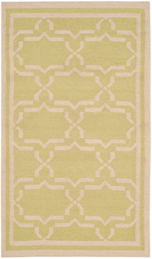 Safavieh Dhurries 545 Hand Woven Flat Weave  Rug Light Green / Ivory DHU545C-3