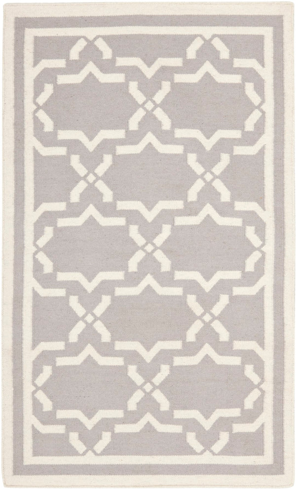 Safavieh Dhurries 545 Hand Woven Flat Weave  Rug Grey / Ivory DHU545G-3
