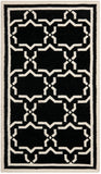 Safavieh Dhurries 545 Hand Woven Flat Weave  Rug Black / Ivory DHU545L-3