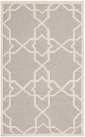 Safavieh Dhurries 548 Hand Woven Flat Weave  Rug Grey / Ivory DHU548G-3