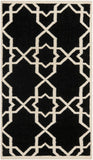 Safavieh Dhurries 548 Hand Woven Flat Weave  Rug Black / Ivory DHU548L-3